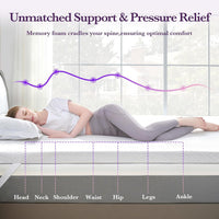 HKM-627155 Twin Size 3-Inch Memory Foam Mattress Topper for Comfortable Sleep and Space Optimization