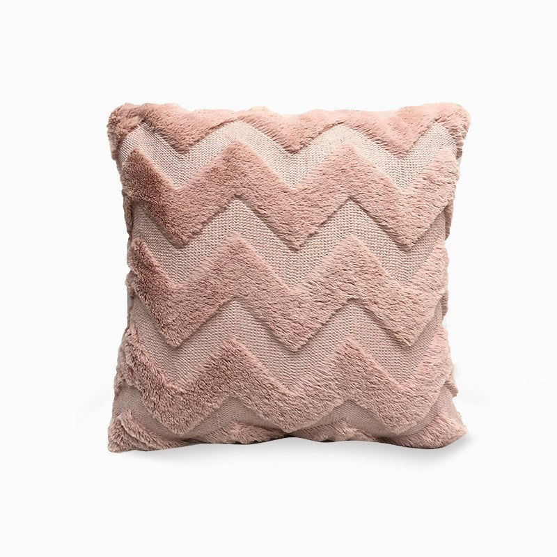 HKM-627219 Nordic Light Luxury Geometric Pattern Pillow Cover in Rice White, Leather Powder, Gray, and Light Brown