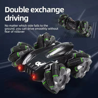 HKM-627411 Dual-Sided Stunt RC Car with Lights and Music, 360° Rotation for Kids Ages 5 and Up