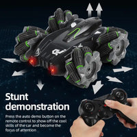 HKM-627411 Dual-Sided Stunt RC Car with Lights and Music, 360° Rotation for Kids Ages 5 and Up