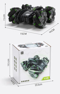 HKM-627411 Dual-Sided Stunt RC Car with Lights and Music, 360° Rotation for Kids Ages 5 and Up