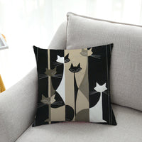 HKM-627539 Cat Series Cotton and Linen Pillow Cover 45x45 for Automobile Decor