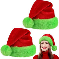 HKM-627603 Thick Plush Santa Hat with Lined Cuffs for Christmas and Festive Celebrations