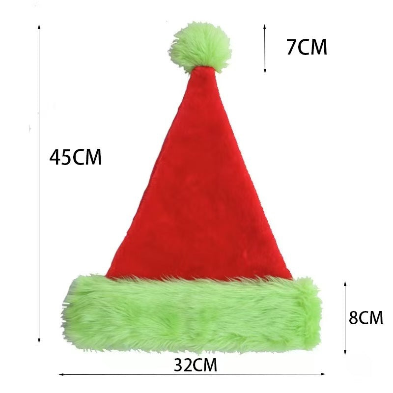HKM-627603 Thick Plush Santa Hat with Lined Cuffs for Christmas and Festive Celebrations