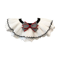 HKM-627667 Fashionable White Cat Bib Scarf for Pets - Adjustable Sizes XS to XL