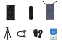 HKM-627859 Compact 4K Mini Projector with DLP Lens, Bluetooth, Dual-Band WiFi, and Android 6.0 System