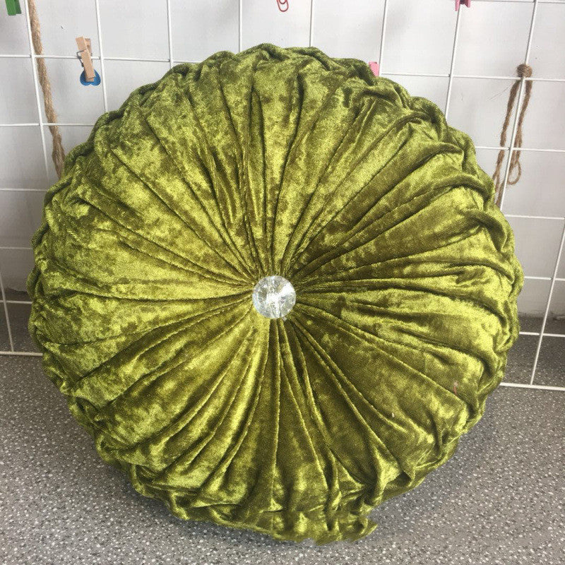 HKM-627987 European Style Plush Pumpkin Pillow - Round Cushion with PP Cotton Filling, 35cm Diameter, Available in Various Colors
