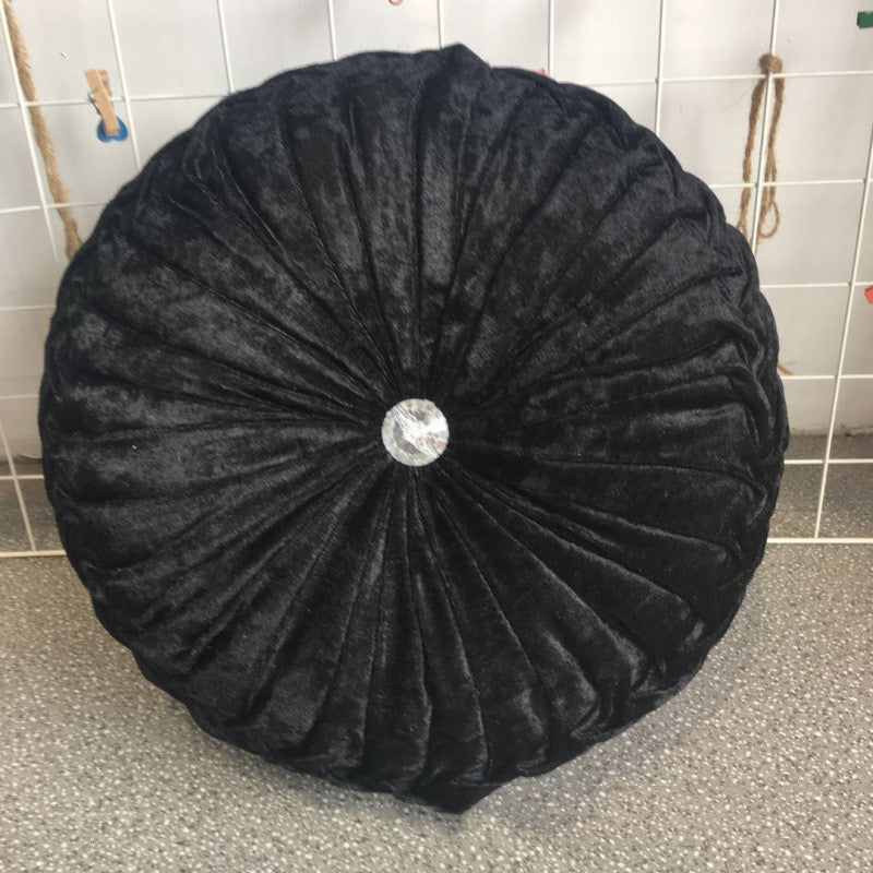HKM-627987 European Style Plush Pumpkin Pillow - Round Cushion with PP Cotton Filling, 35cm Diameter, Available in Various Colors