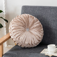 HKM-627987 European Style Plush Pumpkin Pillow - Round Cushion with PP Cotton Filling, 35cm Diameter, Available in Various Colors