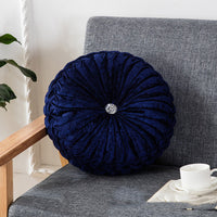HKM-627987 European Style Plush Pumpkin Pillow - Round Cushion with PP Cotton Filling, 35cm Diameter, Available in Various Colors
