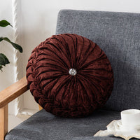 HKM-627987 European Style Plush Pumpkin Pillow - Round Cushion with PP Cotton Filling, 35cm Diameter, Available in Various Colors