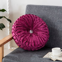 HKM-627987 European Style Plush Pumpkin Pillow - Round Cushion with PP Cotton Filling, 35cm Diameter, Available in Various Colors