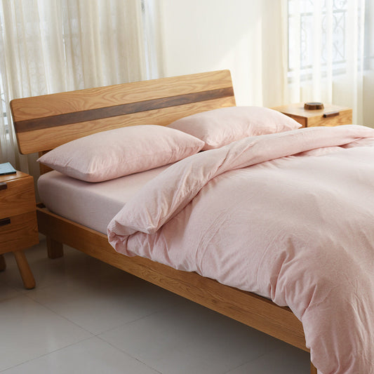 HKM-627987 Knitted Cotton Four-Piece Bed Set in Long-Staple Cotton with Reactive Printing