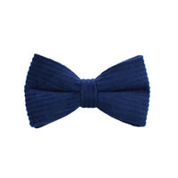 HKM-627987 Navy Blue Corduroy Five-Piece Pet Set with Collar, Leash, Bow, Vest, and Poop Bag