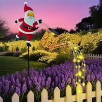 HKM-628115 Solar-Powered Santa Yard Decoration Light - Iron with Warm White & Colorful Options