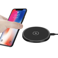 HKM-628179 15W Fast Wireless Charger for Apple and Huawei Phones - Smooth Black Surface