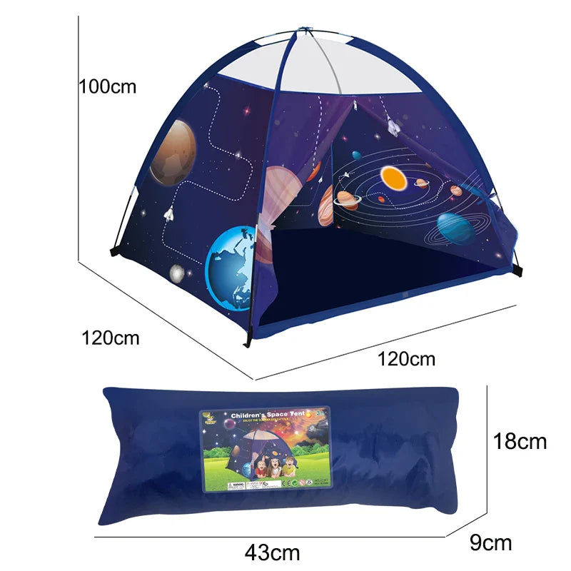 KTX-628243 Portable Folding Sleeping Tent for Kids - Space Ocean Playhouse - 120cm Dimensions