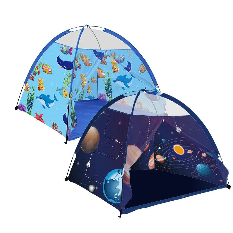 KTX-628243 Portable Folding Sleeping Tent for Kids - Space Ocean Playhouse - 120cm Dimensions