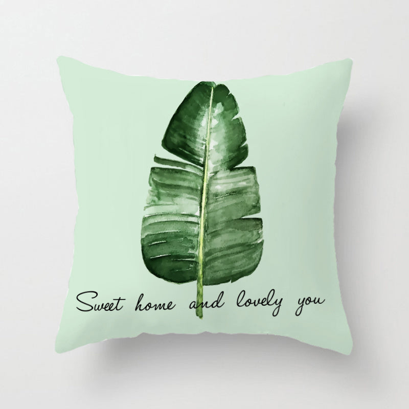 HKM-628371 Nordic Plant Flower Cushion Cover - 45×45cm PP Cotton Pillowcase for Living Room Decor