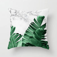 HKM-628371 Nordic Plant Flower Cushion Cover - 45×45cm PP Cotton Pillowcase for Living Room Decor
