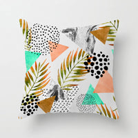 HKM-628371 Nordic Plant Flower Cushion Cover - 45×45cm PP Cotton Pillowcase for Living Room Decor