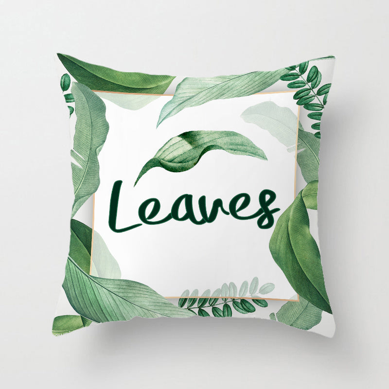 HKM-628371 Nordic Plant Flower Cushion Cover - 45×45cm PP Cotton Pillowcase for Living Room Decor