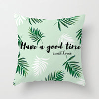 HKM-628371 Nordic Plant Flower Cushion Cover - 45×45cm PP Cotton Pillowcase for Living Room Decor