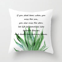 HKM-628371 Nordic Plant Flower Cushion Cover - 45×45cm PP Cotton Pillowcase for Living Room Decor