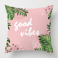 HKM-628371 Nordic Plant Flower Cushion Cover - 45×45cm PP Cotton Pillowcase for Living Room Decor