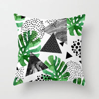 HKM-628371 Nordic Plant Flower Cushion Cover - 45×45cm PP Cotton Pillowcase for Living Room Decor