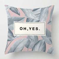 HKM-628371 Nordic Plant Flower Cushion Cover - 45×45cm PP Cotton Pillowcase for Living Room Decor