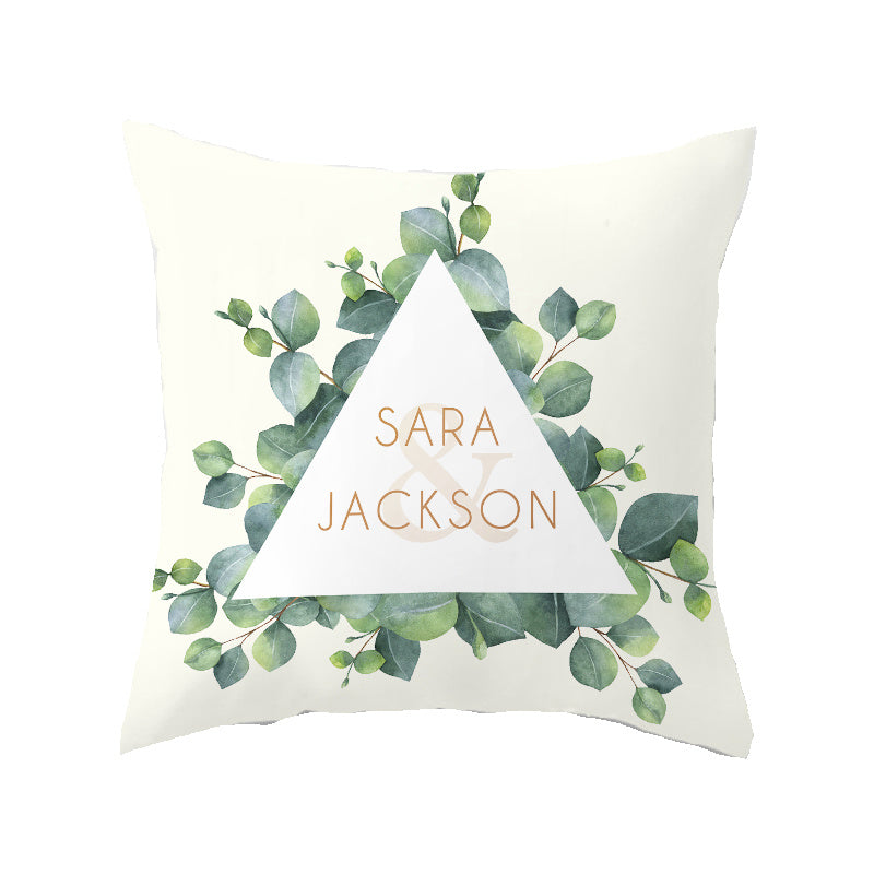 HKM-628371 Nordic Plant Flower Cushion Cover - 45×45cm PP Cotton Pillowcase for Living Room Decor