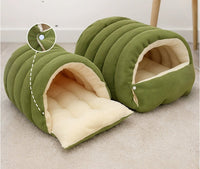 HKM-628435 Cozy Removable Closed Cat House - Washable Winter Pet Nest in Light Colors