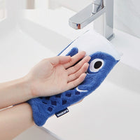 HKM-628563 Cute Cartoon Microfiber Hanging Hand Towel in Red and Blue