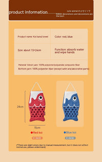HKM-628563 Cute Cartoon Microfiber Hanging Hand Towel in Red and Blue
