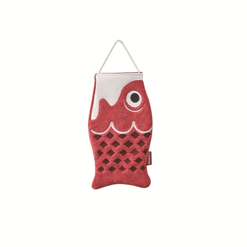 HKM-628563 Cute Cartoon Microfiber Hanging Hand Towel in Red and Blue