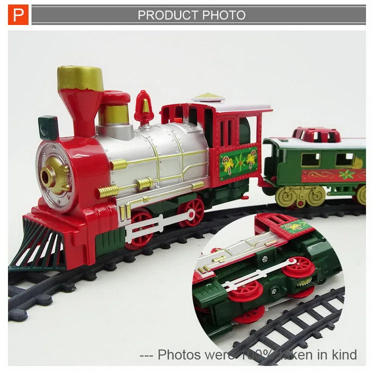 HKM-628947 Electric Slot Railway Toy Train Set with Sound and Light for Kids