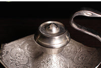 HKM-629075 Handcrafted Silver Swan Copper Incense Holder and Aroma Diffuser