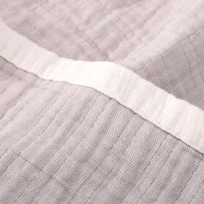 HKM-629139 Japanese Washed Gauze Six-Layer Cotton Nap Blanket in Solid Colors with Plain Edges