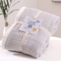 HKM-629139 Japanese Washed Gauze Six-Layer Cotton Nap Blanket in Solid Colors with Plain Edges