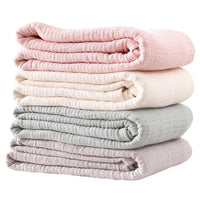 HKM-629139 Japanese Washed Gauze Six-Layer Cotton Nap Blanket in Solid Colors with Plain Edges