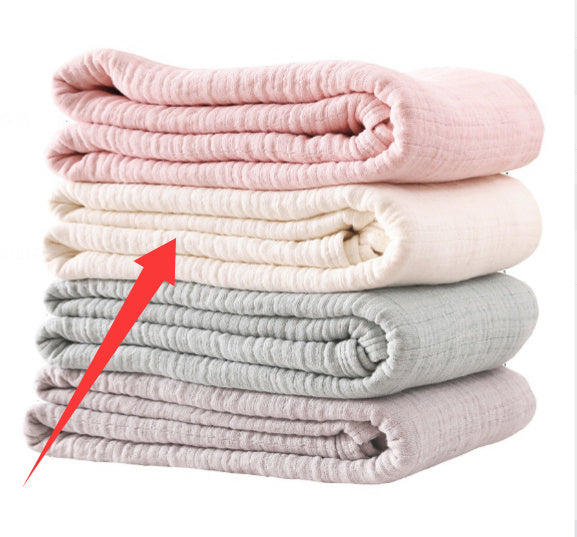 HKM-629139 Japanese Washed Gauze Six-Layer Cotton Nap Blanket in Solid Colors with Plain Edges