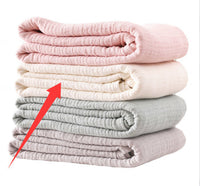 HKM-629139 Japanese Washed Gauze Six-Layer Cotton Nap Blanket in Solid Colors with Plain Edges