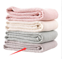 HKM-629139 Japanese Washed Gauze Six-Layer Cotton Nap Blanket in Solid Colors with Plain Edges