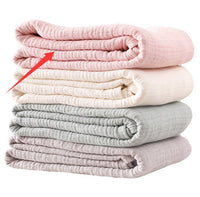 HKM-629139 Japanese Washed Gauze Six-Layer Cotton Nap Blanket in Solid Colors with Plain Edges