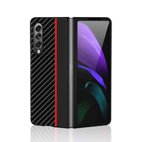 HKM-629395 5G Folding Screen Phone Case for Samsung Galaxy Fold2/Fold3 - Anti-Drop Carbon Fiber Design