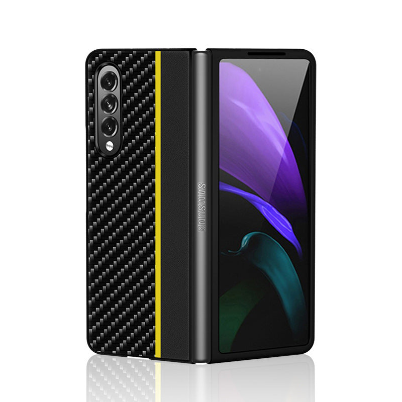 HKM-629395 5G Folding Screen Phone Case for Samsung Galaxy Fold2/Fold3 - Anti-Drop Carbon Fiber Design