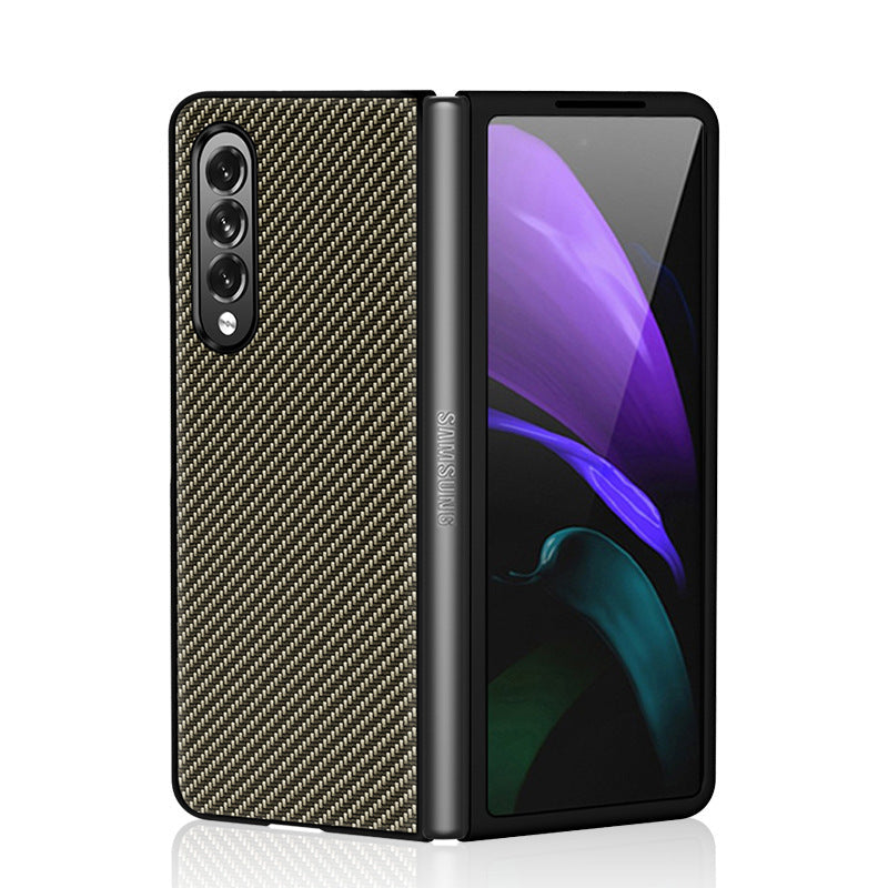 HKM-629395 5G Folding Screen Phone Case for Samsung Galaxy Fold2/Fold3 - Anti-Drop Carbon Fiber Design