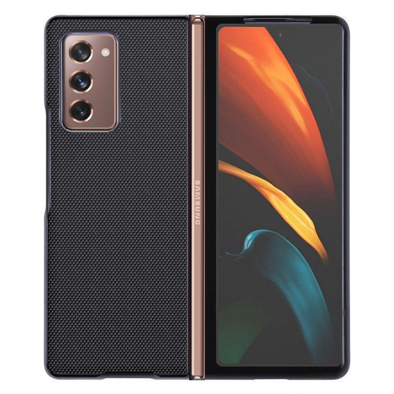 HKM-629395 5G Folding Screen Phone Case for Samsung Galaxy Fold2/Fold3 - Anti-Drop Carbon Fiber Design