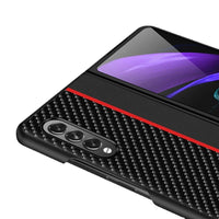 HKM-629395 5G Folding Screen Phone Case for Samsung Galaxy Fold2/Fold3 - Anti-Drop Carbon Fiber Design